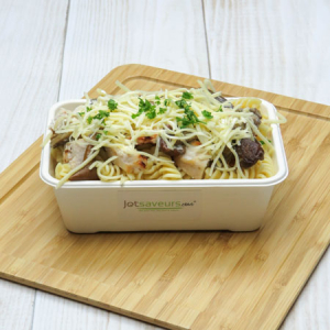 pâtes-poulet-champignons